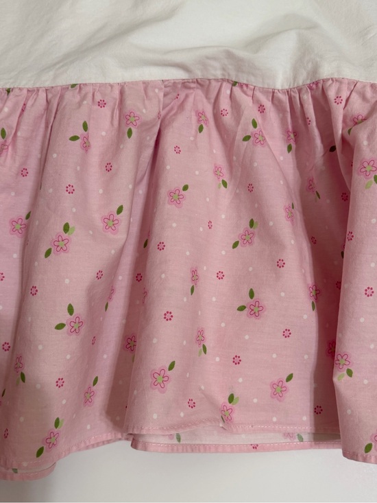 Carter's Other - CARTER’S Girls Cotton Crib Skirt Pink Flower Print White Polka Dots